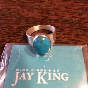 Turquoise and silver ring